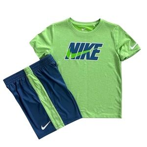 *New* Nike DRI-Fit Green T-Shirt & Shorts 2 Piece Set Boys Size 3T